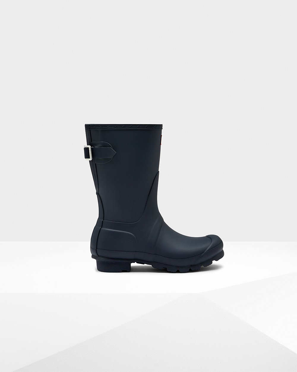 Womens Hunter Original Back Adjustable - Short Rain Boots Navy - 1387-IHECZ